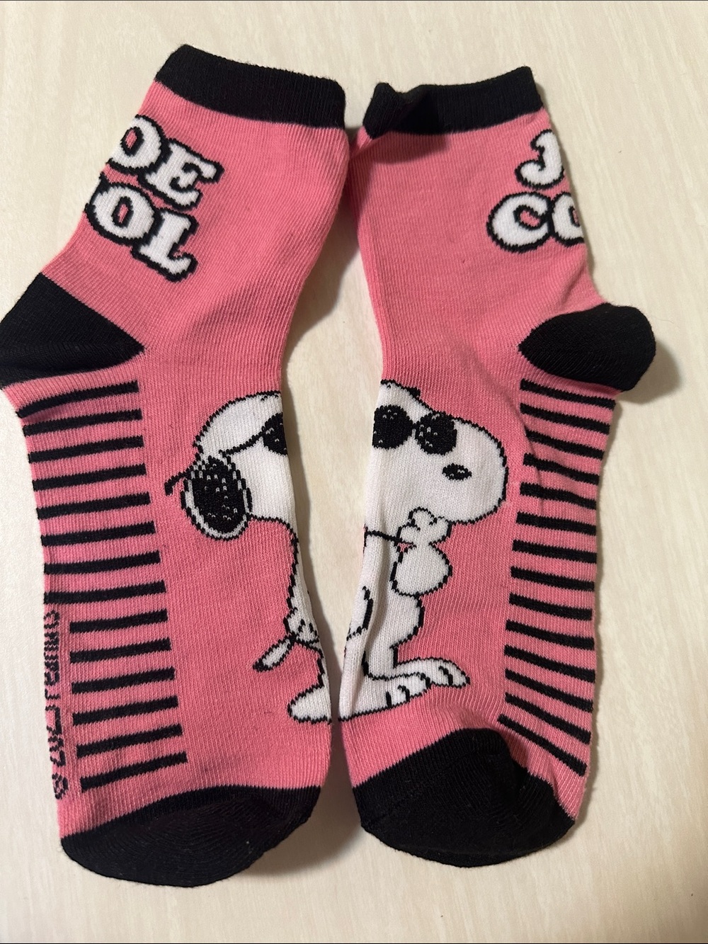Snoopy Pink Ankle Socks - Cartoon Character Design